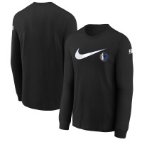 Футболка с длинным рукавом Dallas Mavericks Nike Youth Swoosh - Black