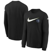 Футболка с длинным рукавом Minnesota Timberwolves Nike Youth Swoosh - Black