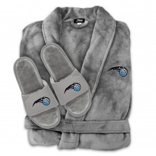Unisex Orlando Magic ISlide Gray Faux Fur Slide Sandals & Robe Bundle