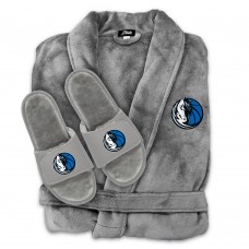 Халат и тапочки Dallas Mavericks ISlide Unisex Faux Fur - Gray
