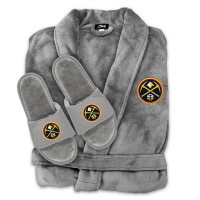 Тапочки и халат Unisex Denver Nuggets ISlide Gray Faux Fur