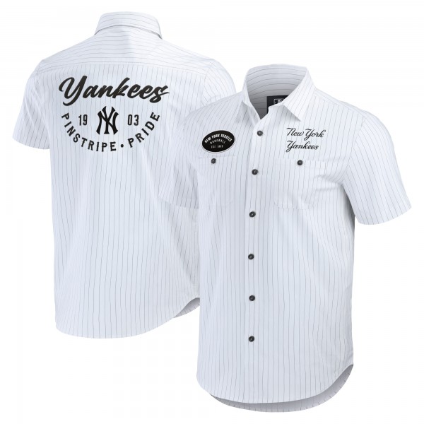 Рубашка с коротким рукавом New York Yankees Darius Rucker Collection by Fanatics White Pin Stripe