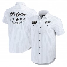 Los Angeles Dodgers Darius Rucker Collection by Fanatics White Pin Stripe Short Sleeve Button-Up Shirt