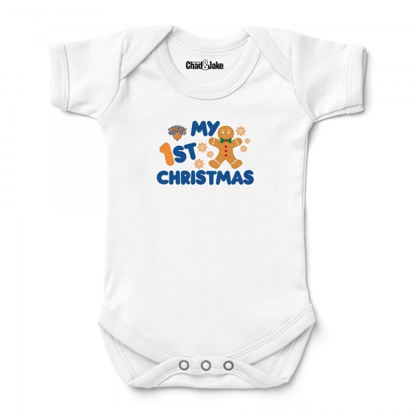 Newborn & Малышам New York Knicks Chad & Jake White Gingerbread Christmas Bodysuit