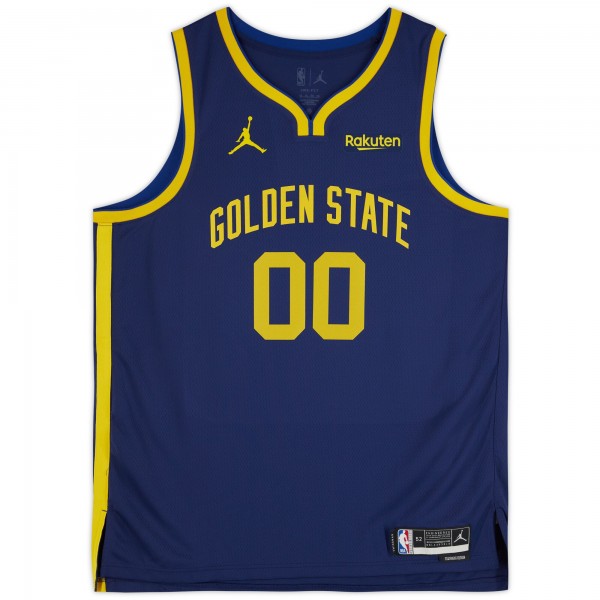 Именная игровая джерси Jonathan Kuminga Golden State Warriors Autographed Fanatics Authentic Navy Jordan Brand Statement Edition