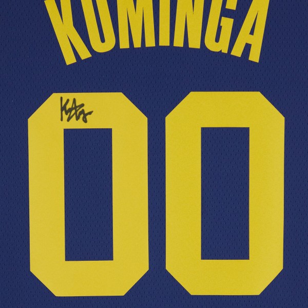 Именная игровая джерси Jonathan Kuminga Golden State Warriors Autographed Fanatics Authentic Navy Jordan Brand Statement Edition