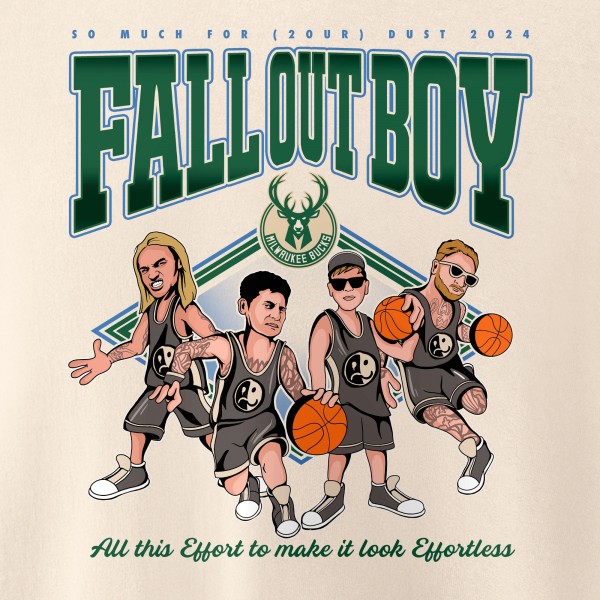Unisex Fall Out Boy x Milwaukee Bucks Cream So Much For (2our) Dust Pullover Sweatshirt