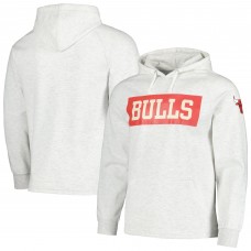 Chicago Bulls Fanatics Ash Softhand Raglan Tri-Blend Pullover Hoodie