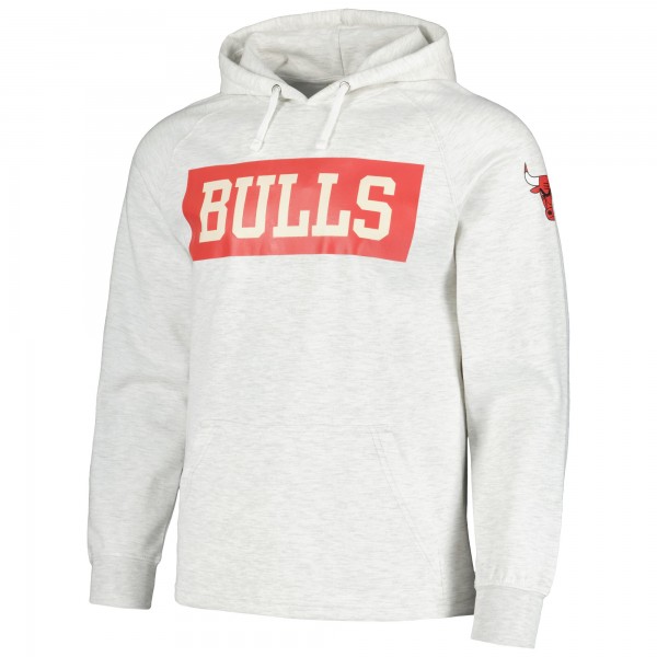 Chicago Bulls Fanatics Ash Softhand Raglan Tri-Blend Pullover Hoodie