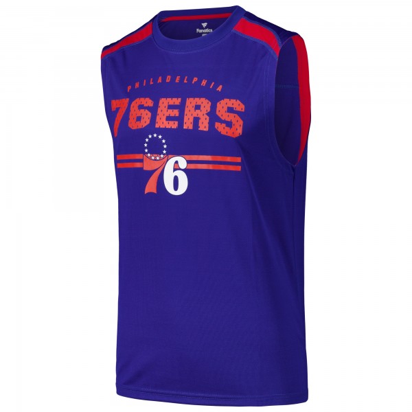 Philadelphia 76ers Fanatics Royal Birdseye Muscle Tank Top