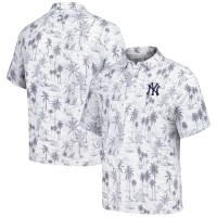 New York Yankees Tommy Bahama Gray Sport Cabana Shores IslandZone Tri-Blend Polo