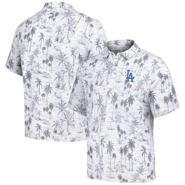 Los Angeles Dodgers Tommy Bahama Gray Sport Cabana Shores IslandZone Tri-Blend Polo