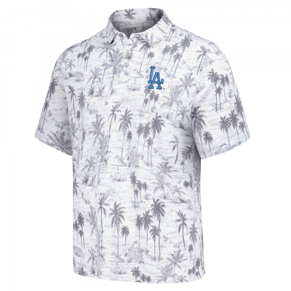 Los Angeles Dodgers Tommy Bahama Gray Sport Cabana Shores IslandZone Tri-Blend Polo