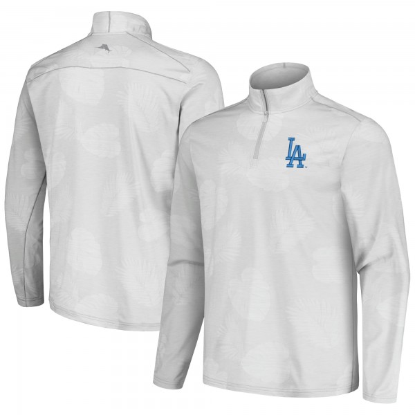 Los Angeles Dodgers Tommy Bahama Gray Delray Frond IslandZone Half-Zip Jacket