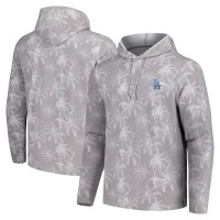 Los Angeles Dodgers Tommy Bahama Gray Palm Frenzy Hoodie Long Sleeve T-Shirt