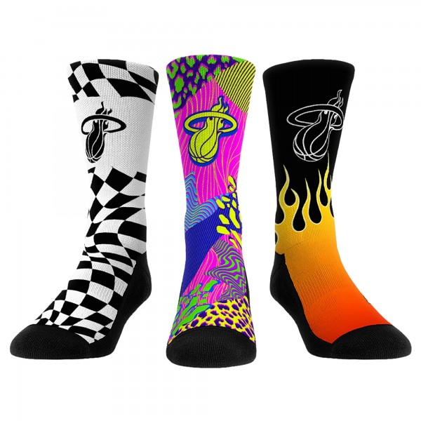 Три пары носков Unisex Miami Heat Rock Em Socks Team Vibes