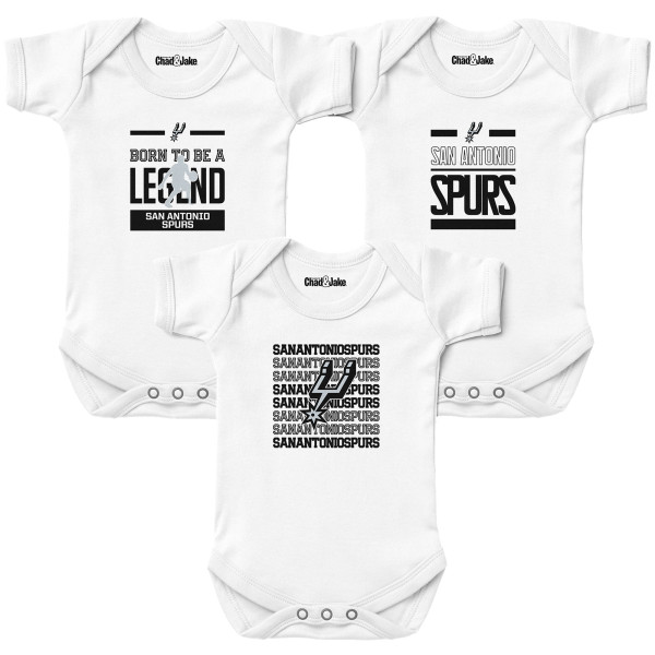 Детская San Antonio Spurs Chad & Jake White 3-Pack Bodysuit Set