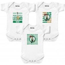 Newborn & Малышам Boston Celtics Chad & Jake White 3-Pack Bodysuit Set