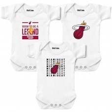 Newborn & Малышам Miami Heat Chad & Jake White 3-Pack Bodysuit Set
