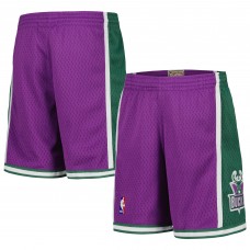 Подростковая Milwaukee Bucks Mitchell & Ness Purple Hardwood Classics Swingman Shorts