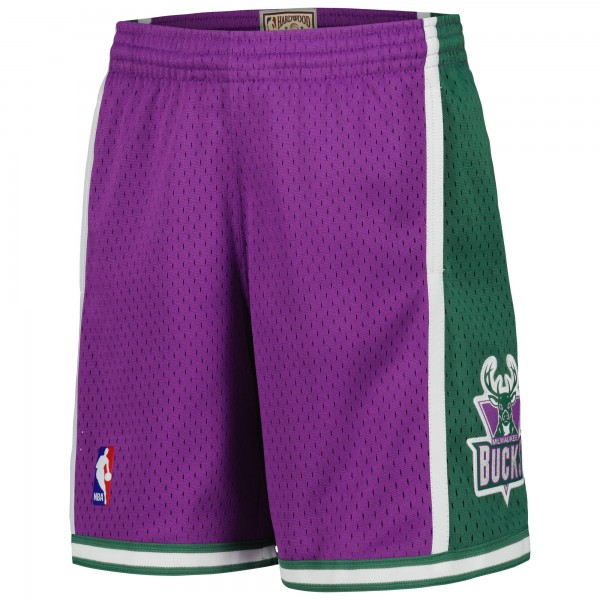 Подростковая Milwaukee Bucks Mitchell & Ness Purple Hardwood Classics Swingman Shorts