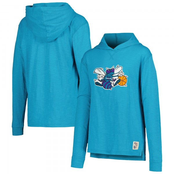 Толстовка Charlotte Hornets Mitchell & Ness Youth Hardwood Classics Legendary Slub Lightweight - Teal
