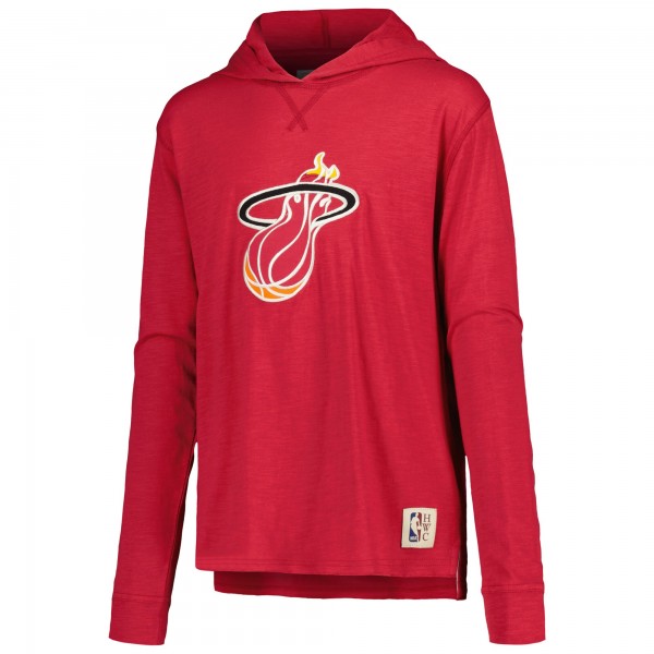 Толстовка Youth Miami Heat Mitchell & Ness Red Hardwood Classics Legendary Slub Lightweight