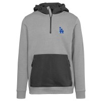 Los Angeles Dodgers Levelwear Gray Chicane Insignia Quarter-Zip Hoodie