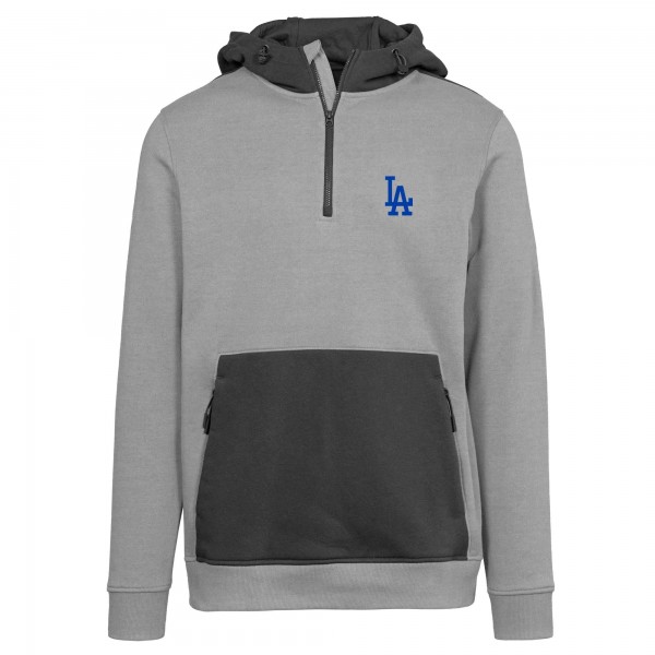Los Angeles Dodgers Levelwear Gray Chicane Insignia Quarter-Zip Hoodie