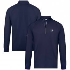 New York Yankees Levelwear Navy Theory Insignia Quarter-Zip Pullover