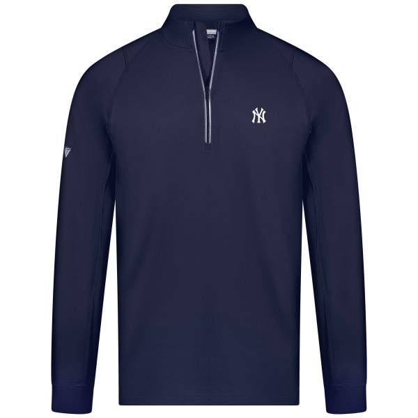 New York Yankees Levelwear Navy Theory Insignia Quarter-Zip Pullover