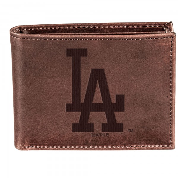 Los Angeles Dodgers Brown Bi-Fold Leather Wallet