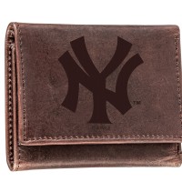 New York Yankees Brown Tri-Fold Leather Wallet