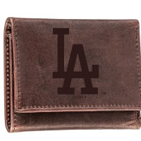 Los Angeles Dodgers Brown Tri-Fold Leather Wallet