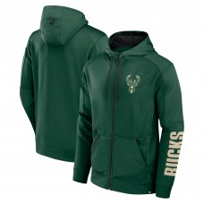 Толстовка на молнии Milwaukee Bucks Baller Defender Performance - Hunter Green