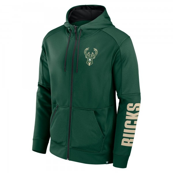 Толстовка на молнии Milwaukee Bucks Baller Defender Performance - Hunter Green