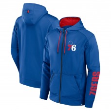 Philadelphia 76ers Fanatics Royal Baller Defender Performance Full-Zip Hoodie