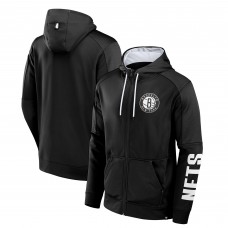 Толстовка на молнии Brooklyn Nets Fanatics Black Baller Defender Performance