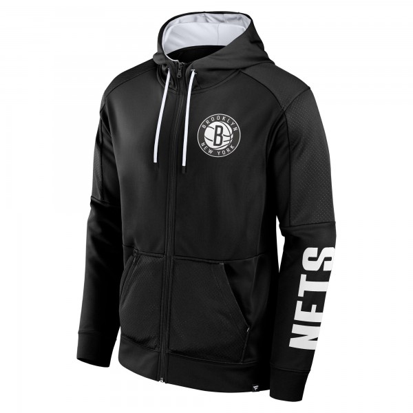 Толстовка на молнии Brooklyn Nets Fanatics Black Baller Defender Performance