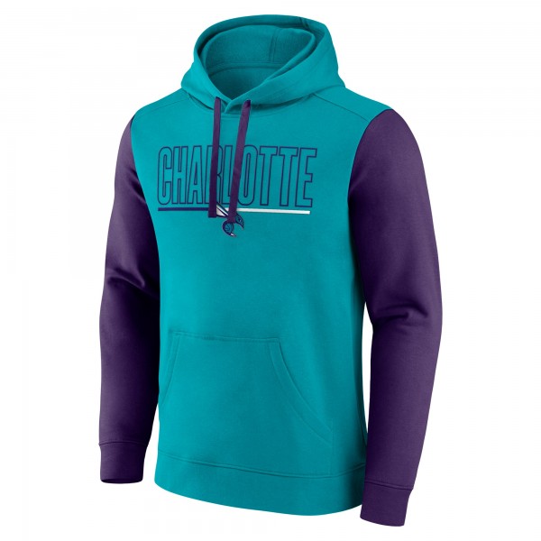 Толстовка Charlotte Hornets Teal Outline Colorblock