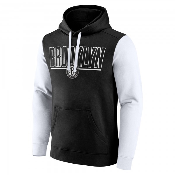 Толстовка Brooklyn Nets Logo Athletic Black Outline Colorblock