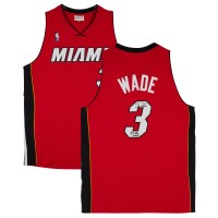 Игровая джерси Dwyane Wade Miami Heat Autographed Fanatics Authentic Red Mitchell & Ness Swingman with 3x NBA Champ Inscription