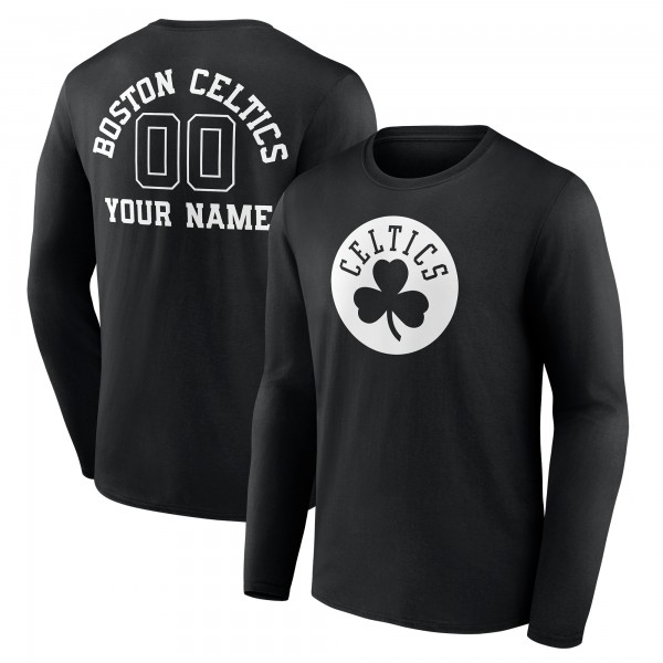Футболка с длинным рукавом Boston Celtics Personalized Name & Number Monochrome - Black