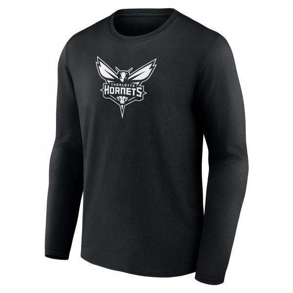 Футболка с длинным рукавом Charlotte Hornets Personalized Name & Number Monochrome - Black