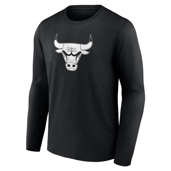Футболка с длинным рукавом Chicago Bulls Black Personalized Name & Number Monochrome