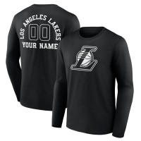Футболка с длинным рукавом Los Angeles Lakers Personalized Name & Number Monochrome - Black