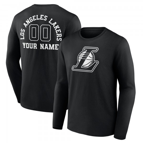 Футболка с длинным рукавом Los Angeles Lakers Personalized Name & Number Monochrome - Black
