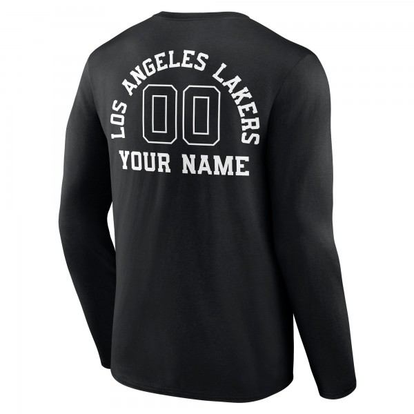 Футболка с длинным рукавом Los Angeles Lakers Personalized Name & Number Monochrome - Black