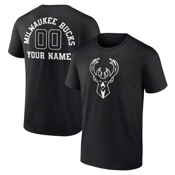 Футболка Milwaukee Bucks Personalized Name & Number Monochrome - Black