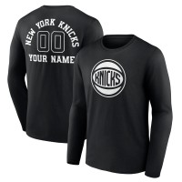 Футболка с длинным рукавом New York Knicks Personalized Name & Number Monochrome - Black